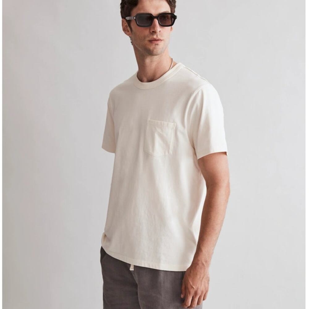 Madewell Garment-Dyed Allday Crewneck Pocket Tee Mens M Lighthouse Short Sleeve